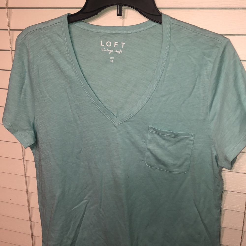 LOFT Vintage Soft V-Neck T-Shirt in Light Blue